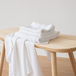 Optischen Weiß  Leinen Badetuch Wafer und Handtücher Washed