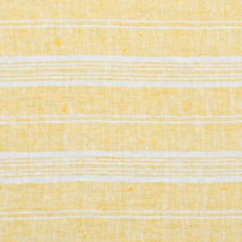 Leinen Stoff Muster Yellow Multistripe