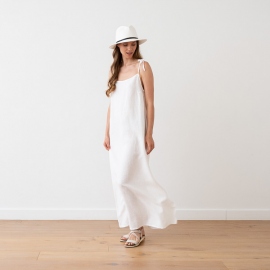 Maxi Kleid aus Leinen White Amelia