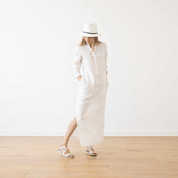 Weiß Leinen Kleid Dona