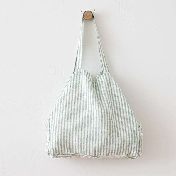 Leinen Strandtasche Brittany Aqua Foam