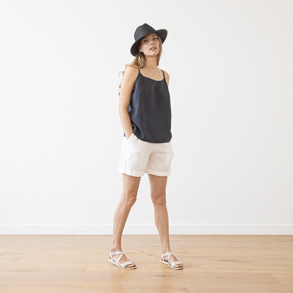 Lake Blue Leinen Shorts Emma
