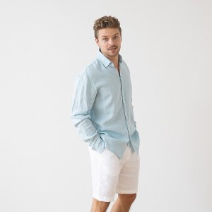 Herren Leinenhemd Cloud Blue Paul
