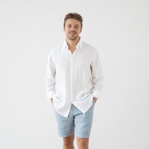 Herren Leinenshorts Lake Blue
