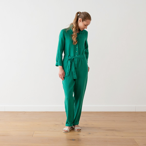 Green Jumpsuit Leinen Emma