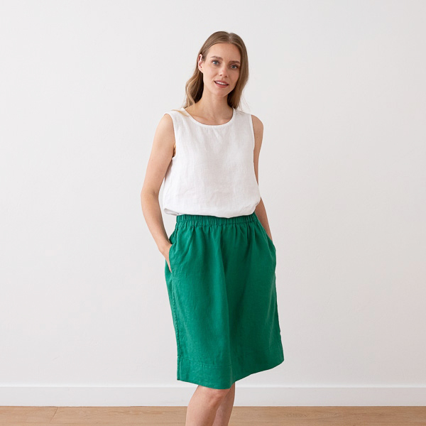 Green Leinen Rock Emma