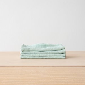 Leinen Servietten Mint Chevron