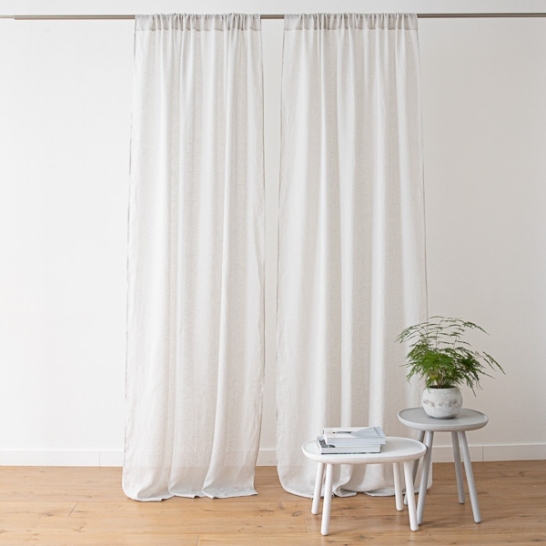 Rod pocket linen curtain